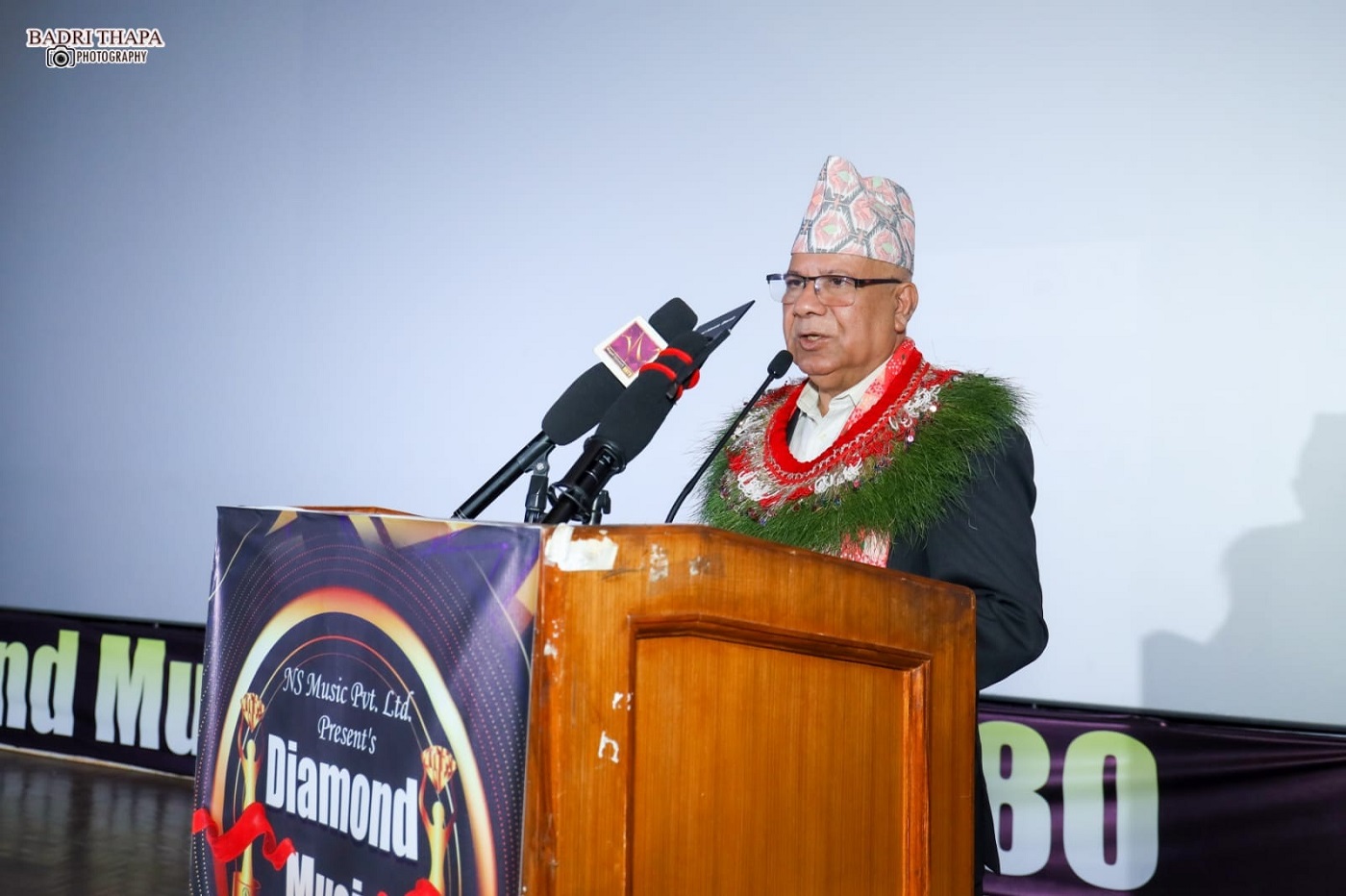 Former Prime Minister Madhav Kumar Nepal at the Diamond Music Award program