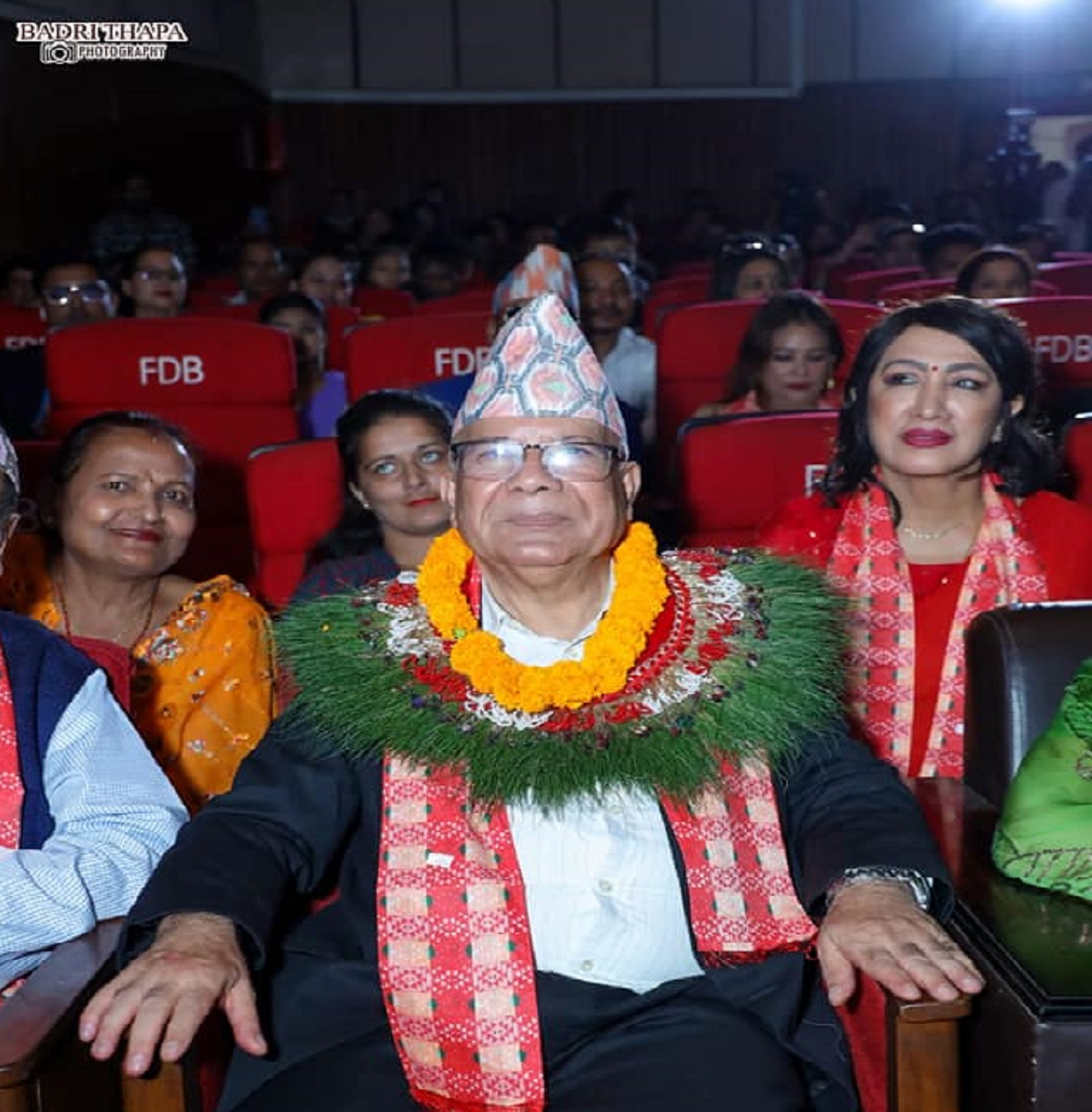 Former Prime Minister Madhav Kumar Nepal at the Diamond Music Award program.