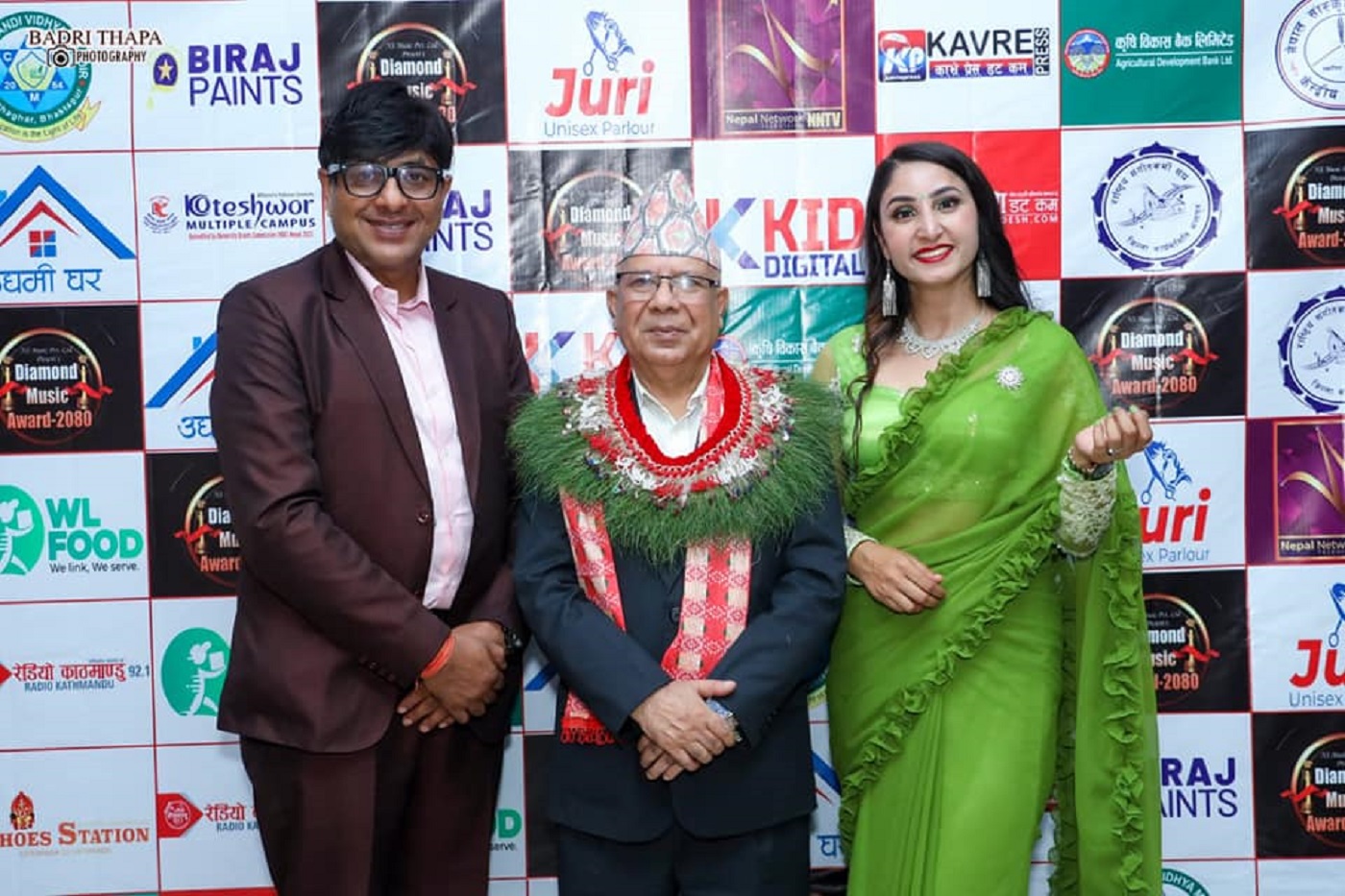 Namaraj Dhungana & Kusum Dulal with Ex-Prime Minister Madhav Kumar Nepal.